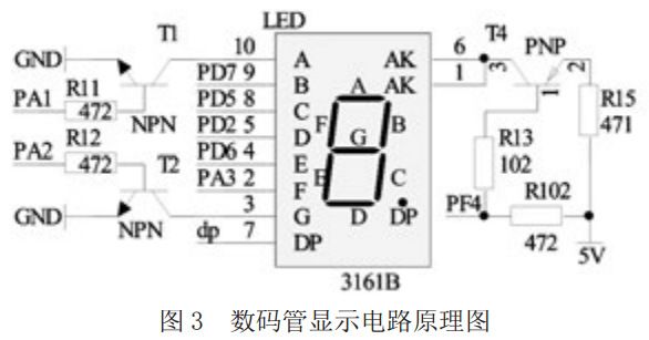 圖3 智能電批的數碼管顯示電路原理圖 圖3 智能電批的數碼管顯示電路原理圖